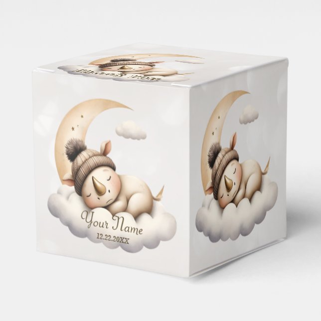 Cute Sleeping Baby Animals Beautiful Party Favor Box (Front Side)