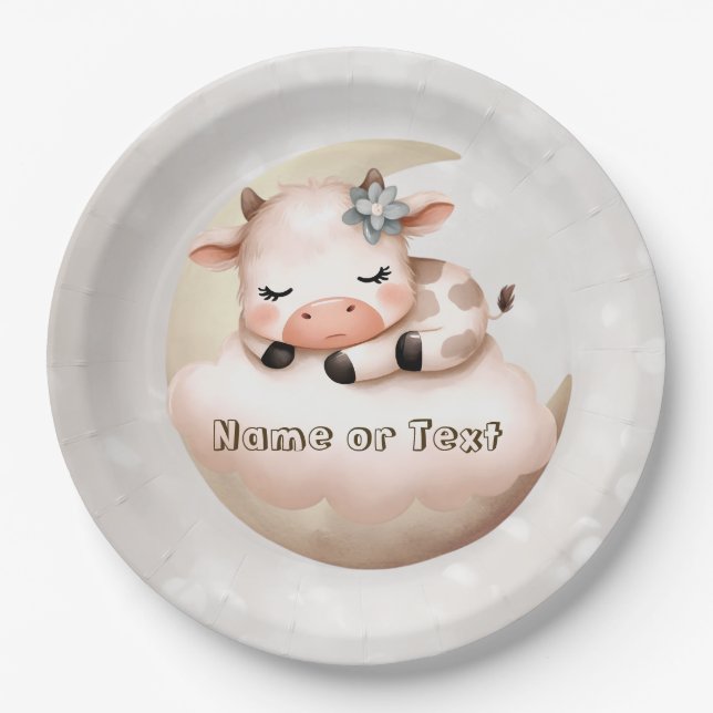 Cute Sleeping Baby Animals Beautiful Party Paper Plate (Front)