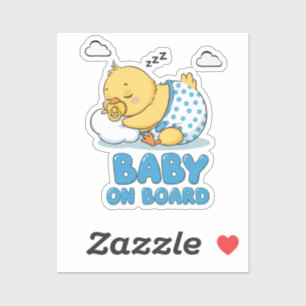 Cute Sleeping Baby Chick 'Baby on Board' Car Sign