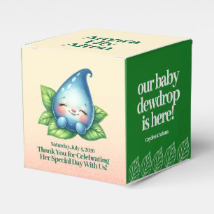 Cute Sleeping Baby Dewdrop Baby Shower Favor Box