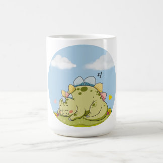 Cute Sleeping Baby Dinosaur Pastel Mug