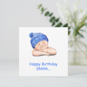 Cute Sleeping Baby Funny Birthday Car Custom Text