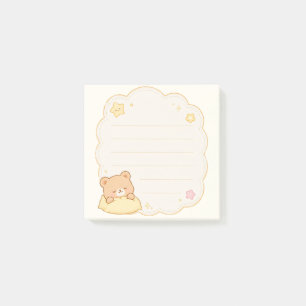Cute Sleeping Bear Kawaii Clouds Memo Pad Post-it Notes