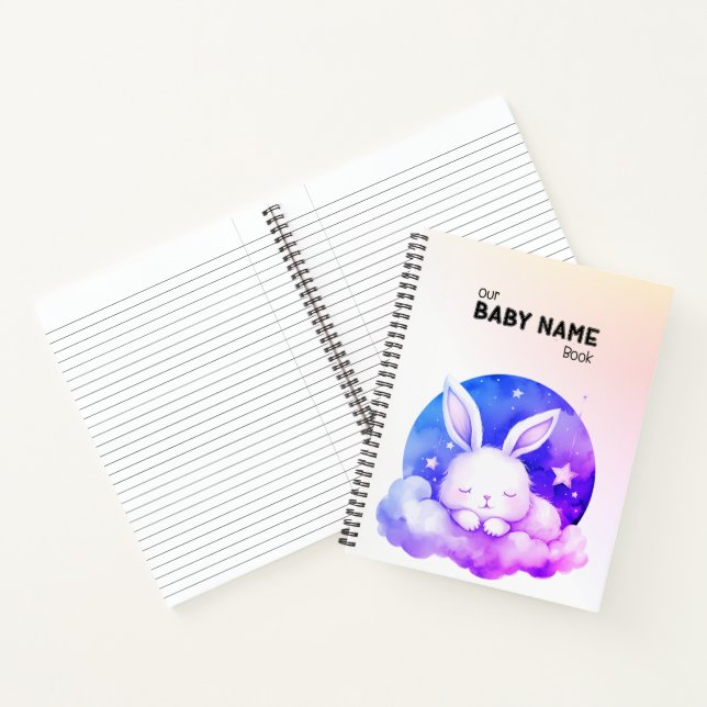 Cute Sleeping Bunny Notebook (Inside)