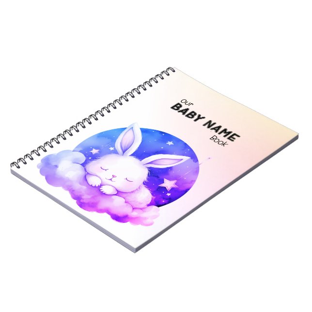 Cute Sleeping Bunny Notebook (Left Side)