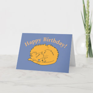 Cute Sleeping Cat Birthday Card