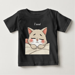 Cute Sleeping Cat I Need a Nap Kawaii Artwork Baby T-Shirt