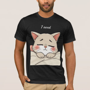 Cute Sleeping Cat I Need a Nap Kawaii Artwork T-Shirt