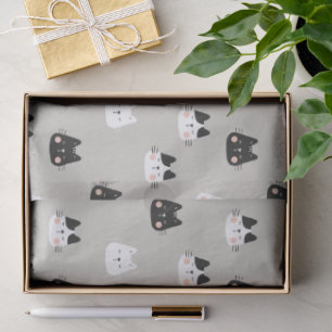 Cute Sleeping Cats Seamless Pattern Tissue Paper