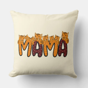 Cute sleeping cats throw pillow