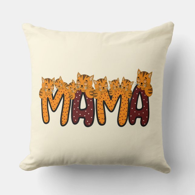 Cute sleeping cats throw pillow (Front)