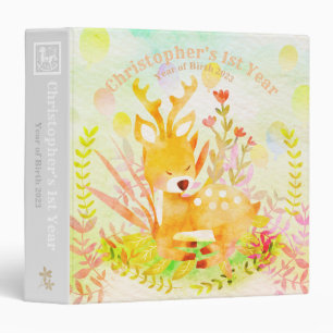 Cute Sleeping Deer 3 Ring Binder