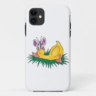 cute sleeping duck and butterfly iPhone 11 case