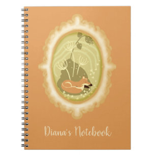 Cute Sleeping Fox Custom Notebook