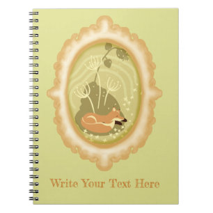 Cute Sleeping Fox Green Notebook
