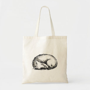 Cute sleeping fox tote bag