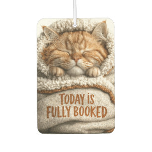 Cute Sleeping Ginger Kitten Swaddled in Blanket Air Freshener