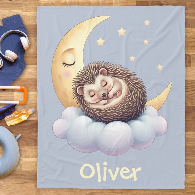 Cute Sleeping Hedgehog Fleece Blanket (Creator Uploaded)