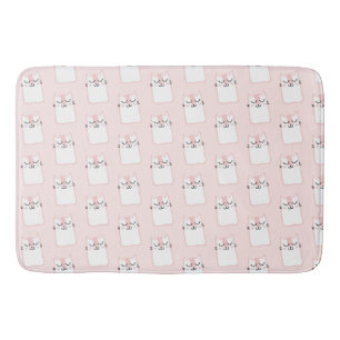 Cute Sleeping Kitty Cat Pattern Bath Mat