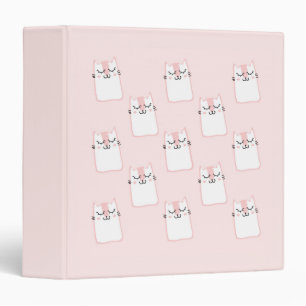 Cute Sleeping Kitty Cat Pattern Binder