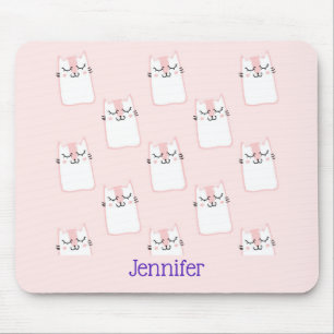 Cute Sleeping Kitty Cat Pattern Mouse Pad