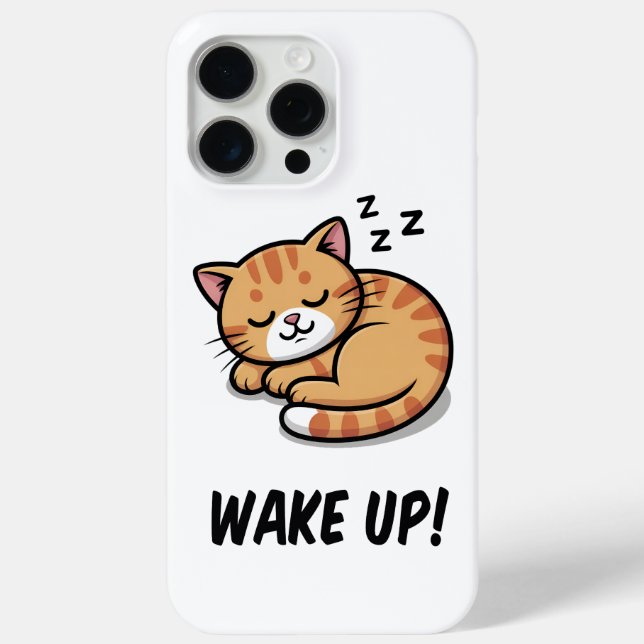Cute Sleeping Kitty iPhone 15 Pro Max Coque Réveil (Verso)