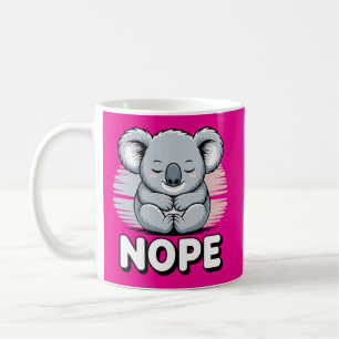 Cute Sleeping Koala “Nope” Funny Cartoon Coffee Mug