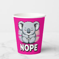 Cute Sleeping Koala “Nope” Funny Cartoon
