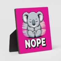 Cute Sleeping Koala “Nope” Funny Cartoon