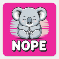 Cute Sleeping Koala “Nope” Funny Cartoon