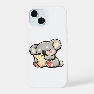 Cute Sleeping Koala with Pillow iPhone 15 Case