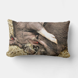 CUTE SLEEPING PIGS LUMBAR PILLOW