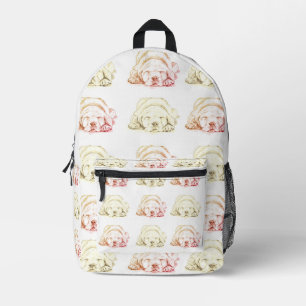 Cute Sleeping Puppy Dog  Printed Backpack