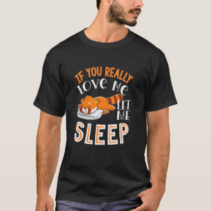 Cute Sleeping Red Panda Graphic Women Men Kids Red T-Shirt