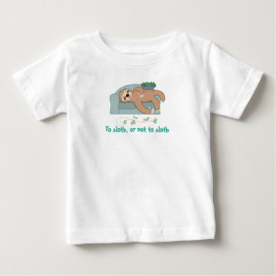 Cute Sleeping Sloth Being Lazy Tropical Jungle Baby T-Shirt