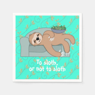 Cute Sleeping Sloth Being Lazy Tropical Jungle Napkin