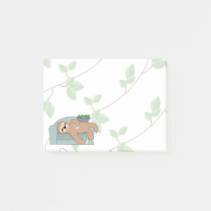Cute Sleeping Sloth Being Lazy Tropical Jungle Post-it Notes