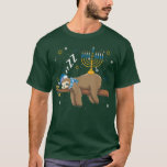Cute Sleeping Sloth Menorah Jewish Holiday Hanukka T-Shirt<br><div class="desc">Cute Sleeping Sloth Menorah Jewish Holiday Hanukkah Chanukah  .</div>