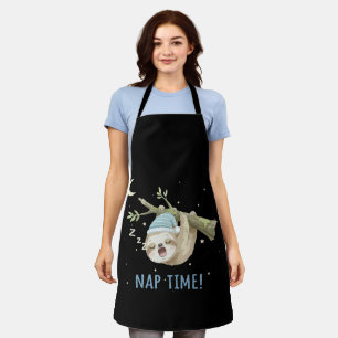 Cute Sleeping Sloth "Nap Time!" Cartoon  Apron