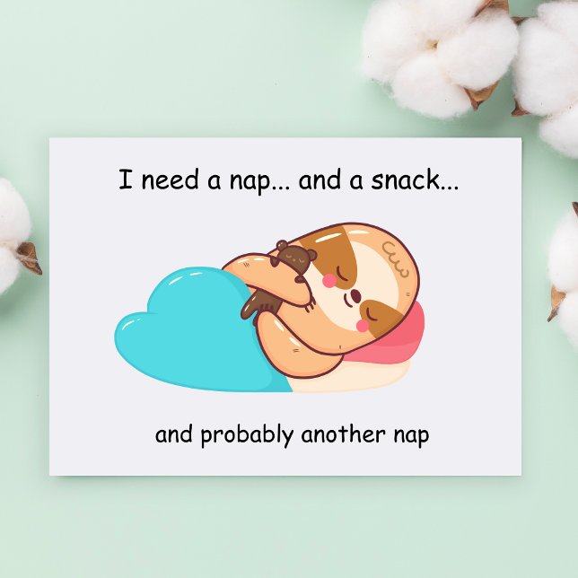 Cute Sleeping Sloth  Postcard (Creator Uploaded)