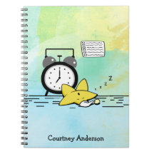 Cute Sleeping Star Personalized Notebook