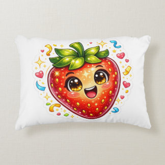 Cute Sleeping Strawberry T-Shirt | Kawaii Fruit Accent Pillow