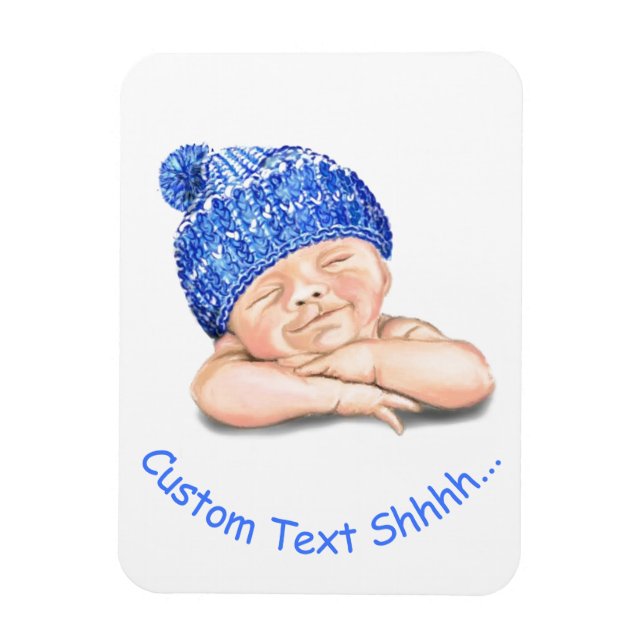 Cute Sleeping Sweet Smiling Happy Baby - Customize Magnet (Vertical)