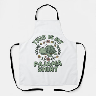 Cute Sleeping Turtle Pajama Shirt Vintage Vector D Apron