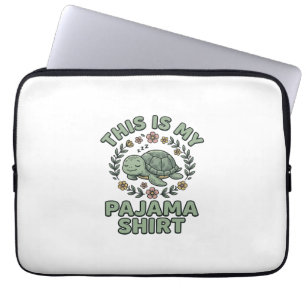 Cute Sleeping Turtle Pajama Shirt Vintage Vector D Laptop Sleeve