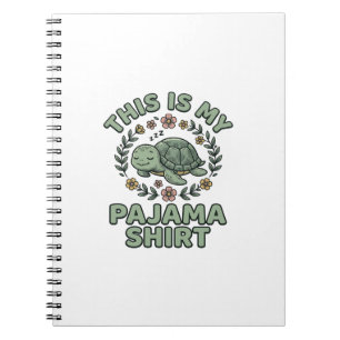 Cute Sleeping Turtle Pajama Shirt Vintage Vector D Notebook