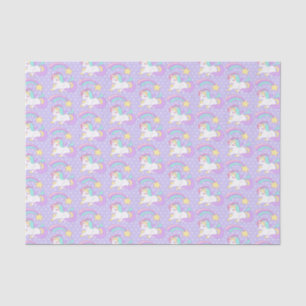 Cute Sleeping Unicorn with Colourful Shooting Star Tissue Paper