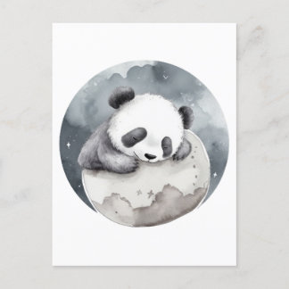 Cute Sleeping Watercolor Baby Panda Postcard