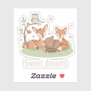 Cute Sleeping Woodland Animals Sweet Dreams Nurser