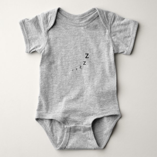 Cute Sleeping Z Baby Bodysuit - Funny Nap Time  (Front)